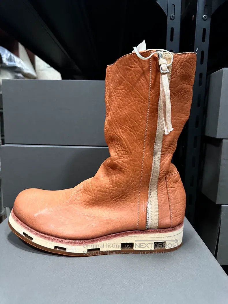 Boris Bidjan Saberi Boris Bidjan Saberi Orange horsehide high-heeled boots Size US 10 / EU 43 - 1 Thumbnail