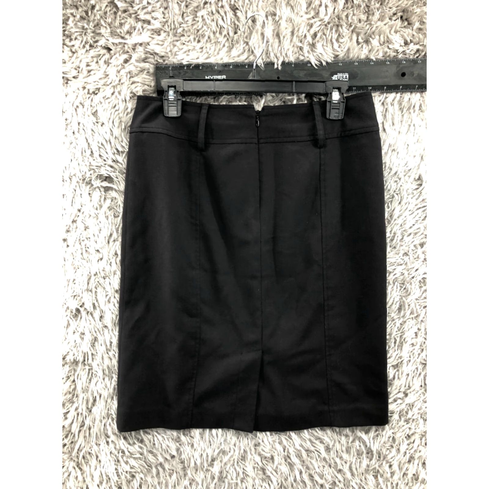 Vintage Axcess Skirt Womens A-Line Knee Length Black Size 6 Stretch Urban Fit Logo Zip Workwear Party/Cocktail Wedding Casual Knit Cotton Blend Modern City Size 28" / US 6 / IT 42 - 5 Thumbnail
