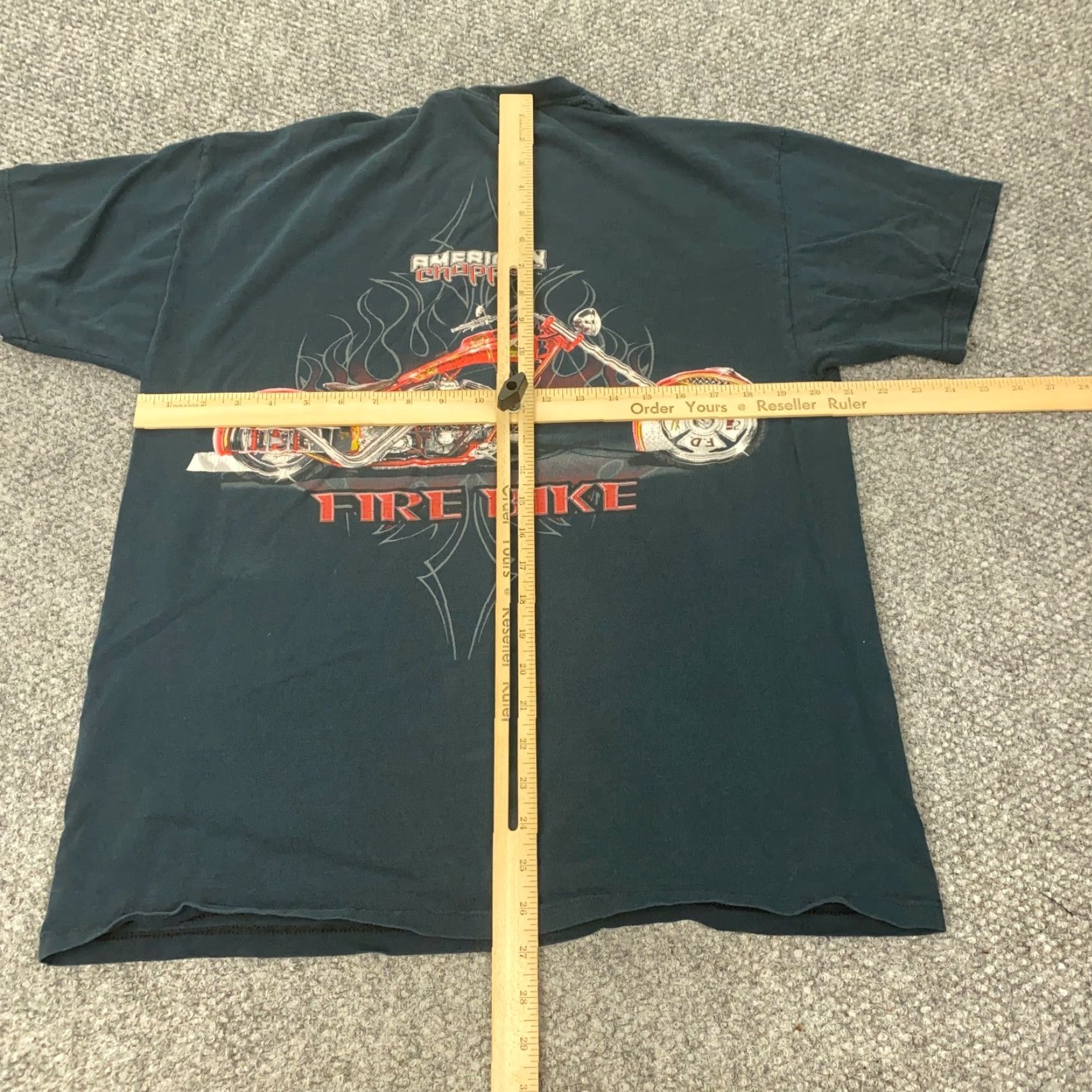 Vintage American Chopper T-Shirt Mens Medium Blue Short Sleeve Crew Neck Bike Motorcycle Graphic Print Vintage Leather Jacket Tee Size US M / EU 48-50 / 2 - 5 Thumbnail