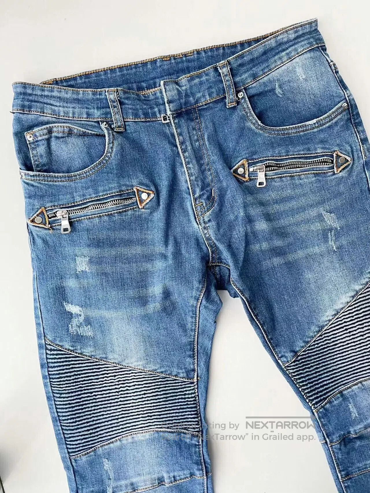 Balmain Balmain Distressed Motorcycle Denim Pants. Size US 32 / EU 48 - 3 Thumbnail