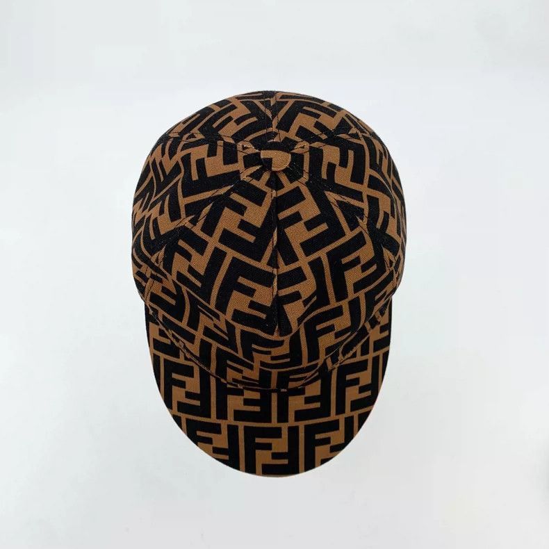 Fendi Fendi Brown Logo Pattern Baseball Cap Size ONE SIZE - 5 Thumbnail