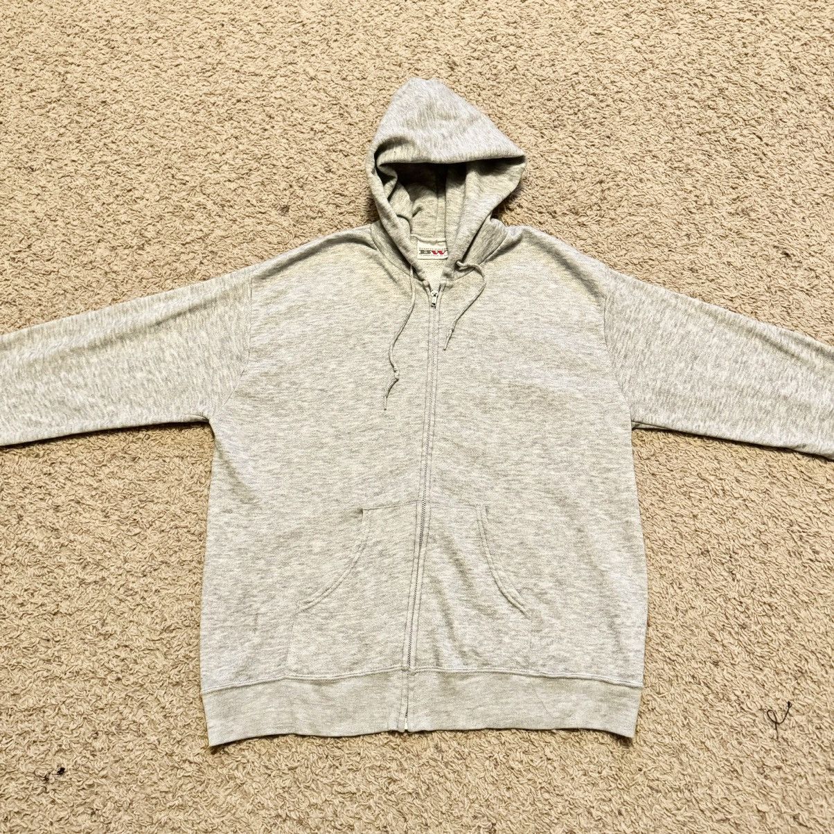 Vintage VINTAGE 80s GREY TRI BLEND ZIP UP HOODIE! Size US XL / EU 56 / 4 - 2 Thumbnail