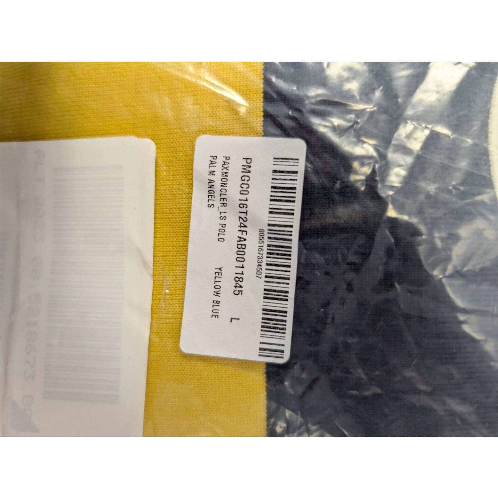 Moncler × Palm Angels o1rshd1 Striped Cotton Polo Shirt in Yellow / Blue Size US L / EU 52-54 / 3 - 22 Thumbnail
