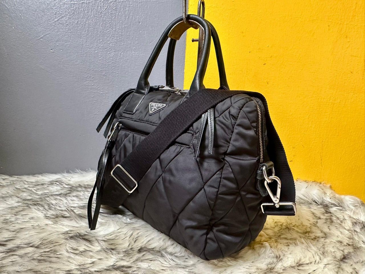 Prada Authentic Prada Bomber Convertible Quilted Nylon Small Bag Size ONE SIZE - 3 Thumbnail