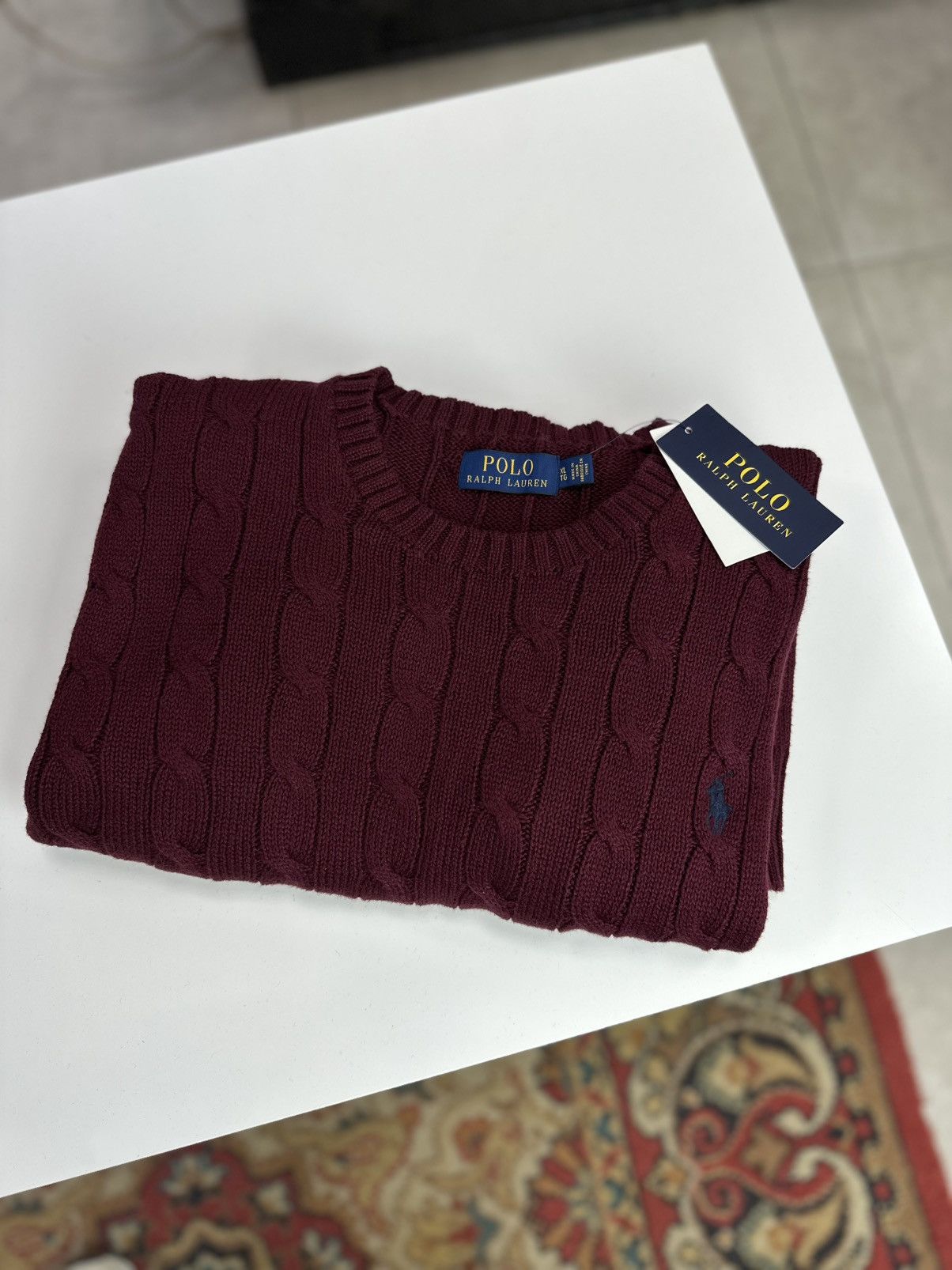 Polo Ralph Lauren Polo Ralph Lauren Cable-Knit Cotton Jumper Size US XL / EU 56 / 4 - 1 Thumbnail