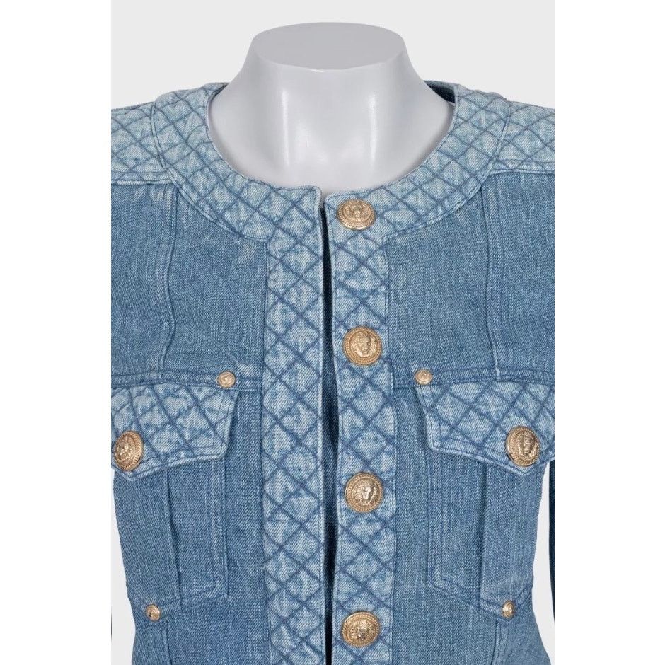 Balmain Balmain Denim Jacket with Gold Hardware - Size FR38 (M) Size M / US 6-8 / IT 42-44 - 4 Thumbnail