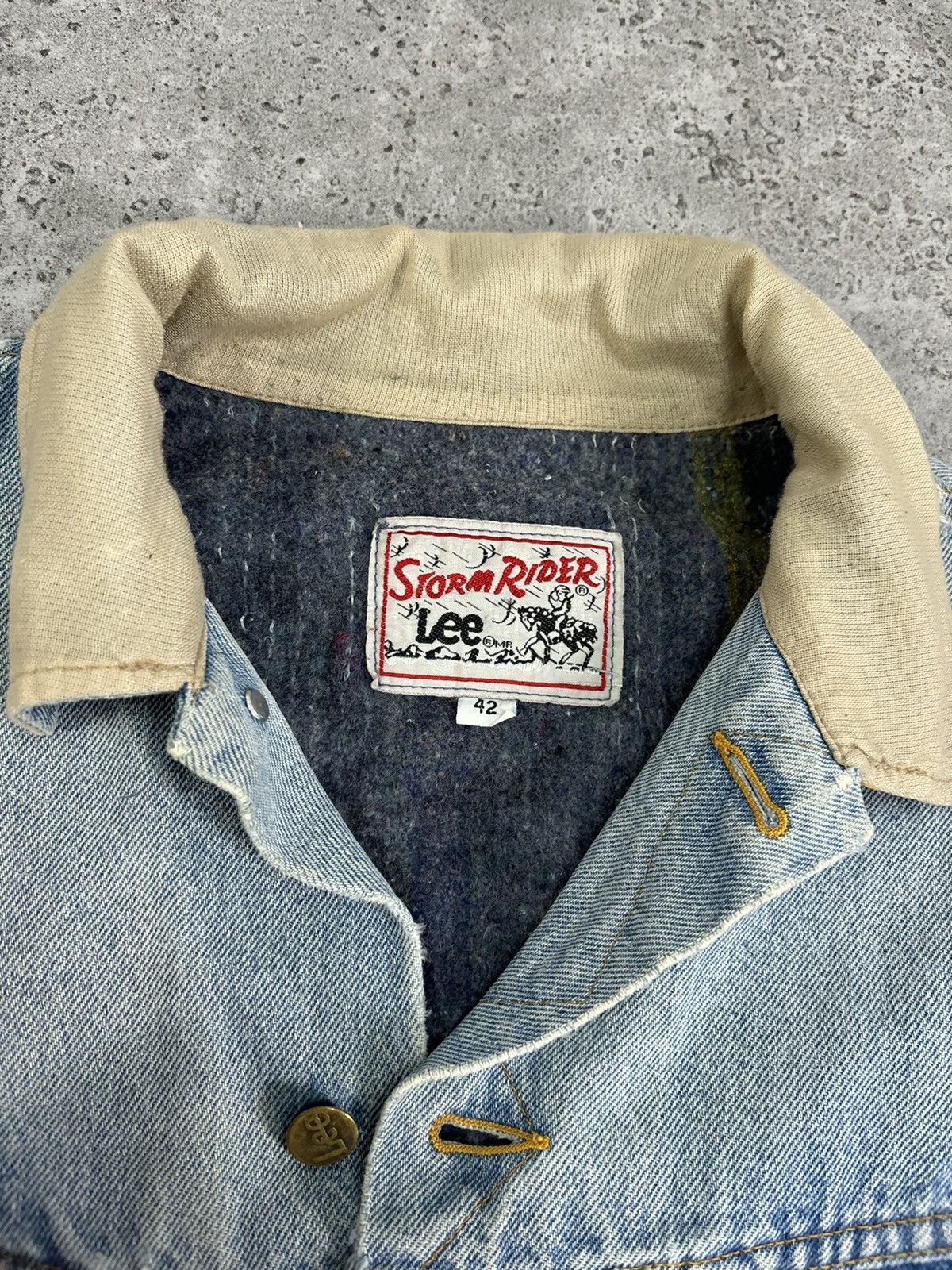 Lee × Vintage 1960s Vintage Lee Storm Riders Blanket Lined Denim Jacket Size US L / EU 52-54 / 3 - 7 Thumbnail