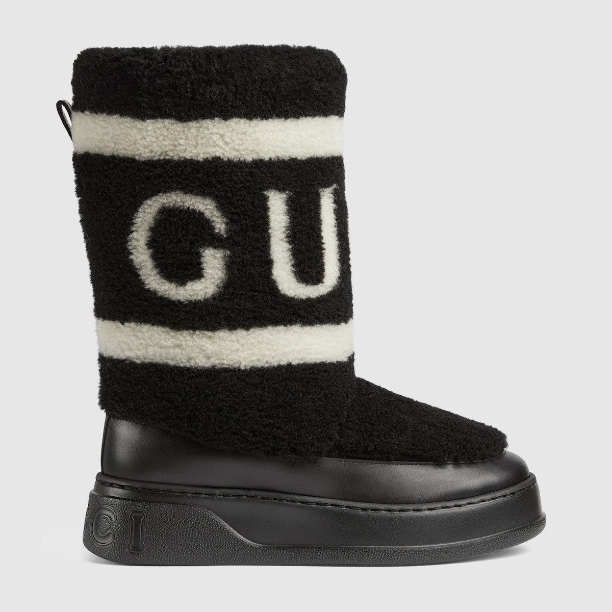 Gucci Shearling Boots in Black and White Size US 6 / IT 36 - 1 Thumbnail