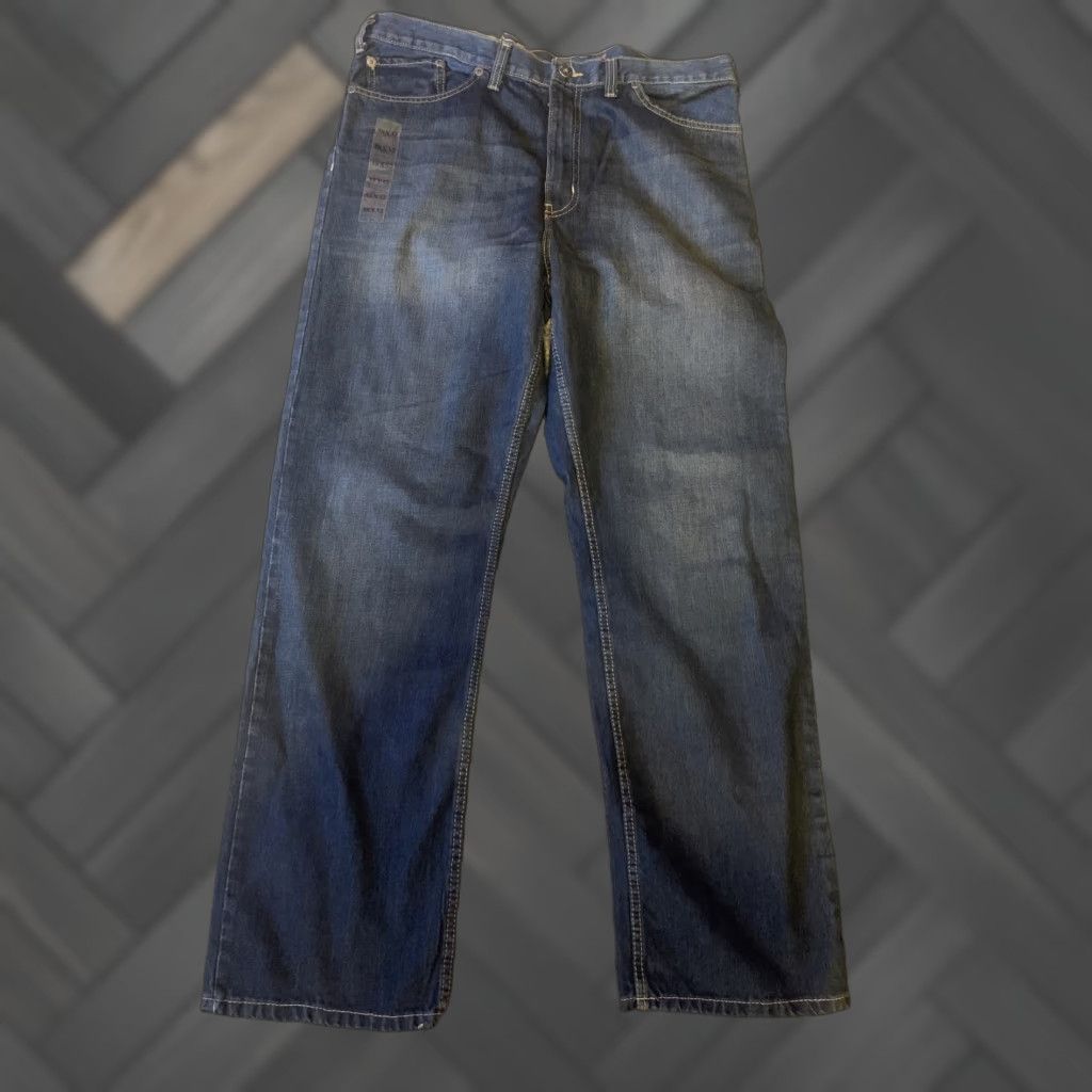 Vintage VINTAGE True Nation Jeans Big & Tall Men Relaxed Fit Straight Leg Cotton Denim Blue 32in Inseam Pockets Comfort Easy Care 38 38? Size US 38 / EU 54 - 1 Thumbnail