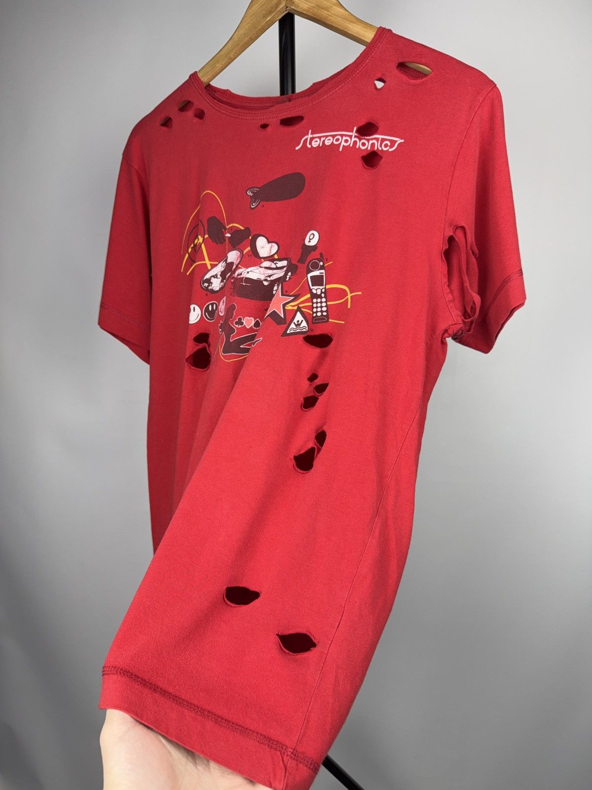 Band Tees 00s Stereophonics Distressed Red Band T-Shirt Y2K Rock Size US M / EU 48-50 / 2 - 4 Thumbnail