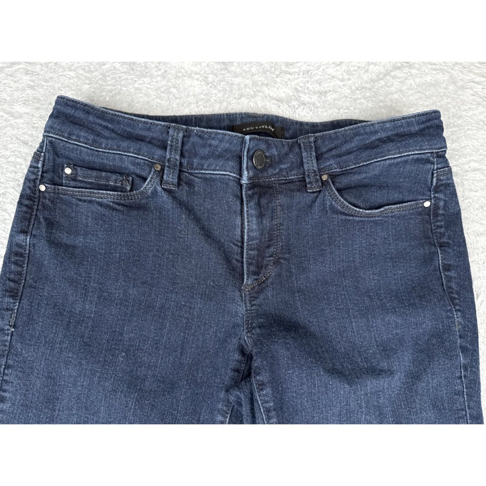 Ann Taylor Ann Taylor Jeans Womens 2 Blue Boot Curvy Fit Bootcut Stretch Dark Wash Size 26" / US 2 / IT 38 - 4 Thumbnail