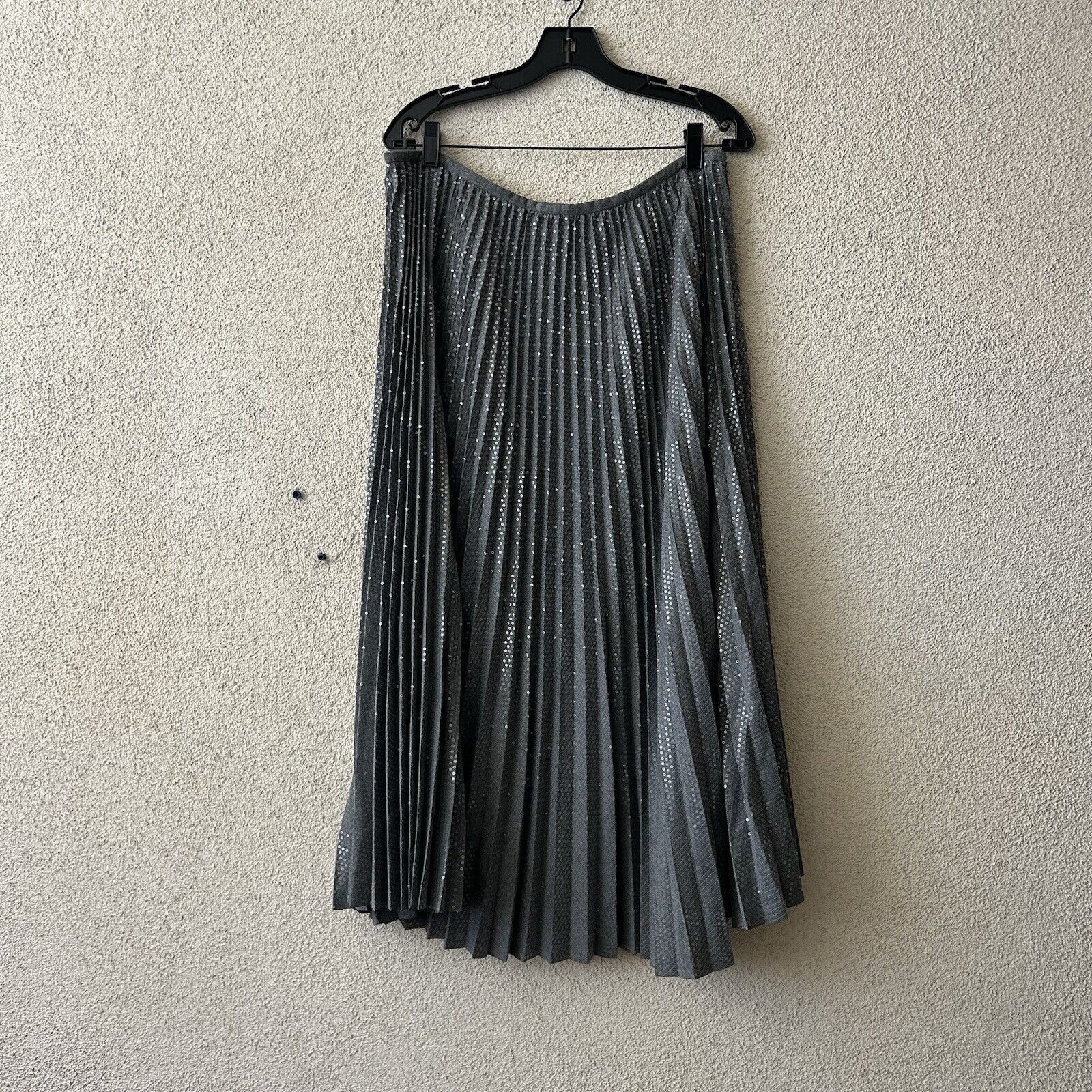 Lafayette 148 Lafayette 148 New York Jahira Pleated Sequin Skirt in Nickel Size 34" / US 12 / IT 48 - 6 Thumbnail