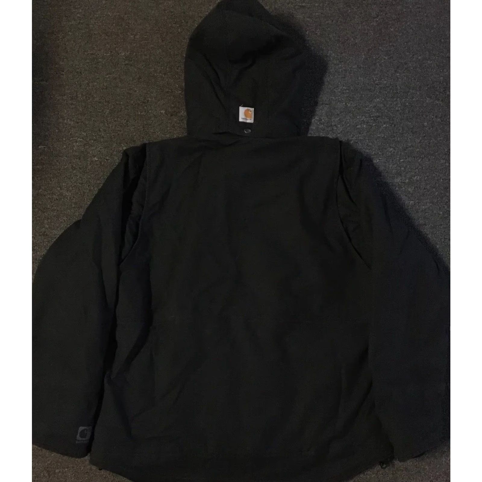 Carhartt VINTAGE Carhartt Jacket L Black 3M Quick Duck Hooded Me chanic Grunge 90s Trucker biker Punk 80s Mens Size US L / EU 52-54 / 3 - 2 Thumbnail