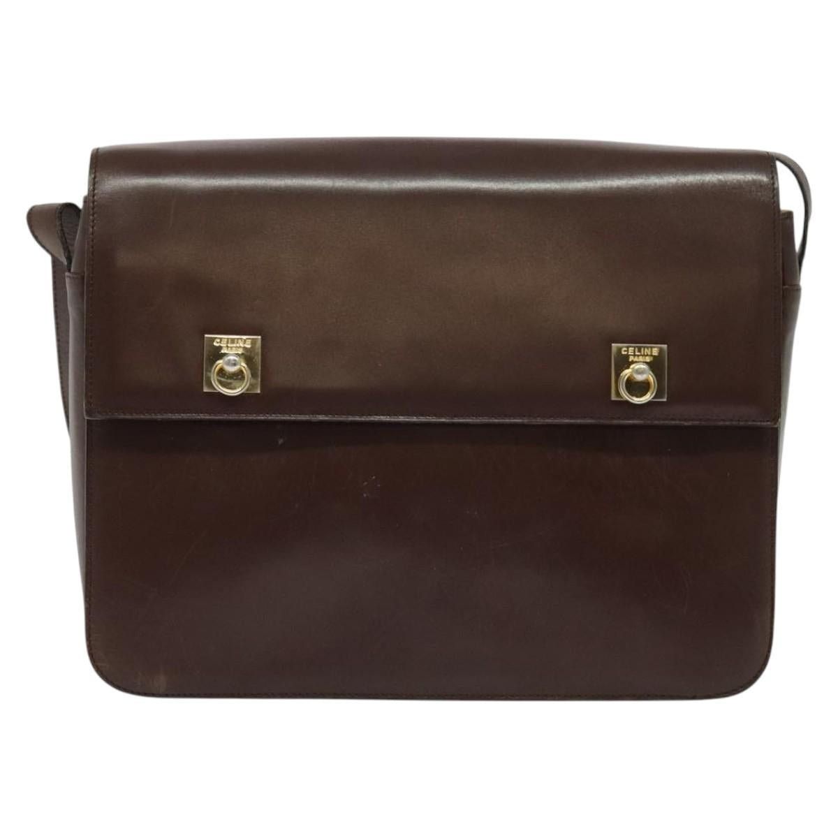 Celine CELINE Shoulder Bag Leather Brown Gold Size ONE SIZE - 2 Thumbnail