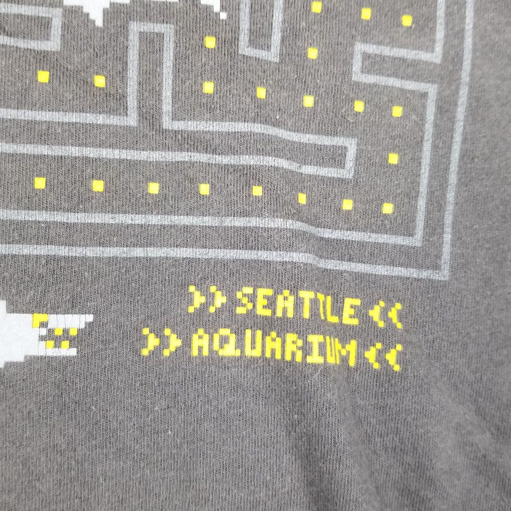 Alife Vintage Seattle Aquarium T-Shirt Shark Pacman 90s Tee Ocean Life Mens Adult Medium Gray Cotton Crew Neck Short Sleeve Shirt Size US M / EU 48-50 / 2 - 7 Thumbnail