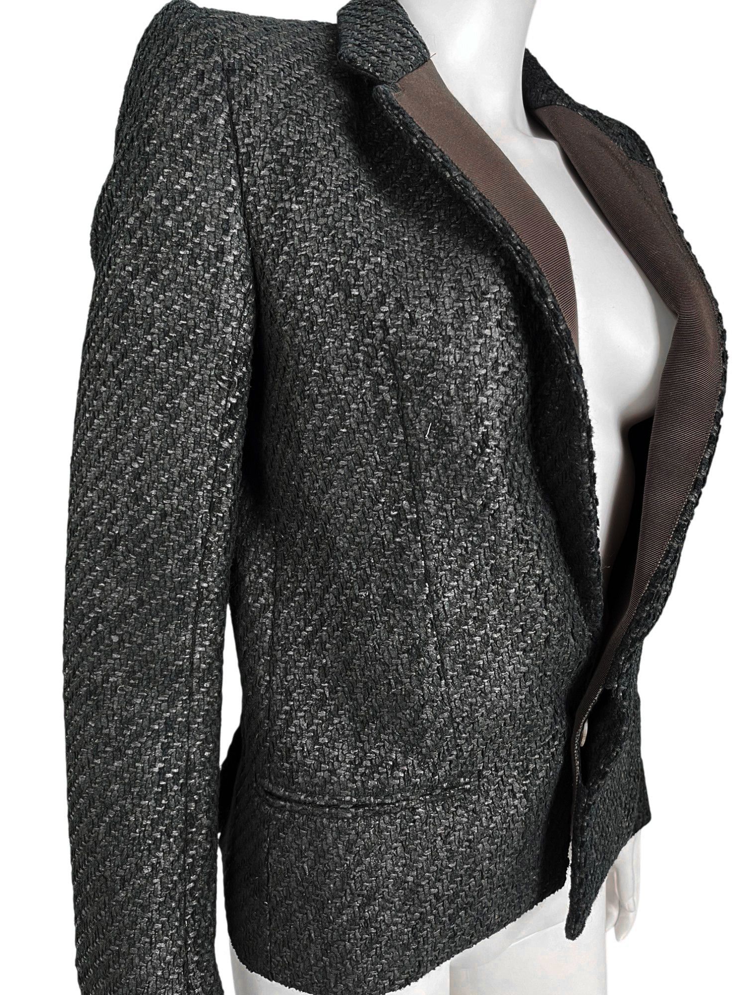 Haider Ackermann 2000's Carbon Tweed Black Jacket Size XS / US 0-2 / IT 36-38 - 5 Thumbnail
