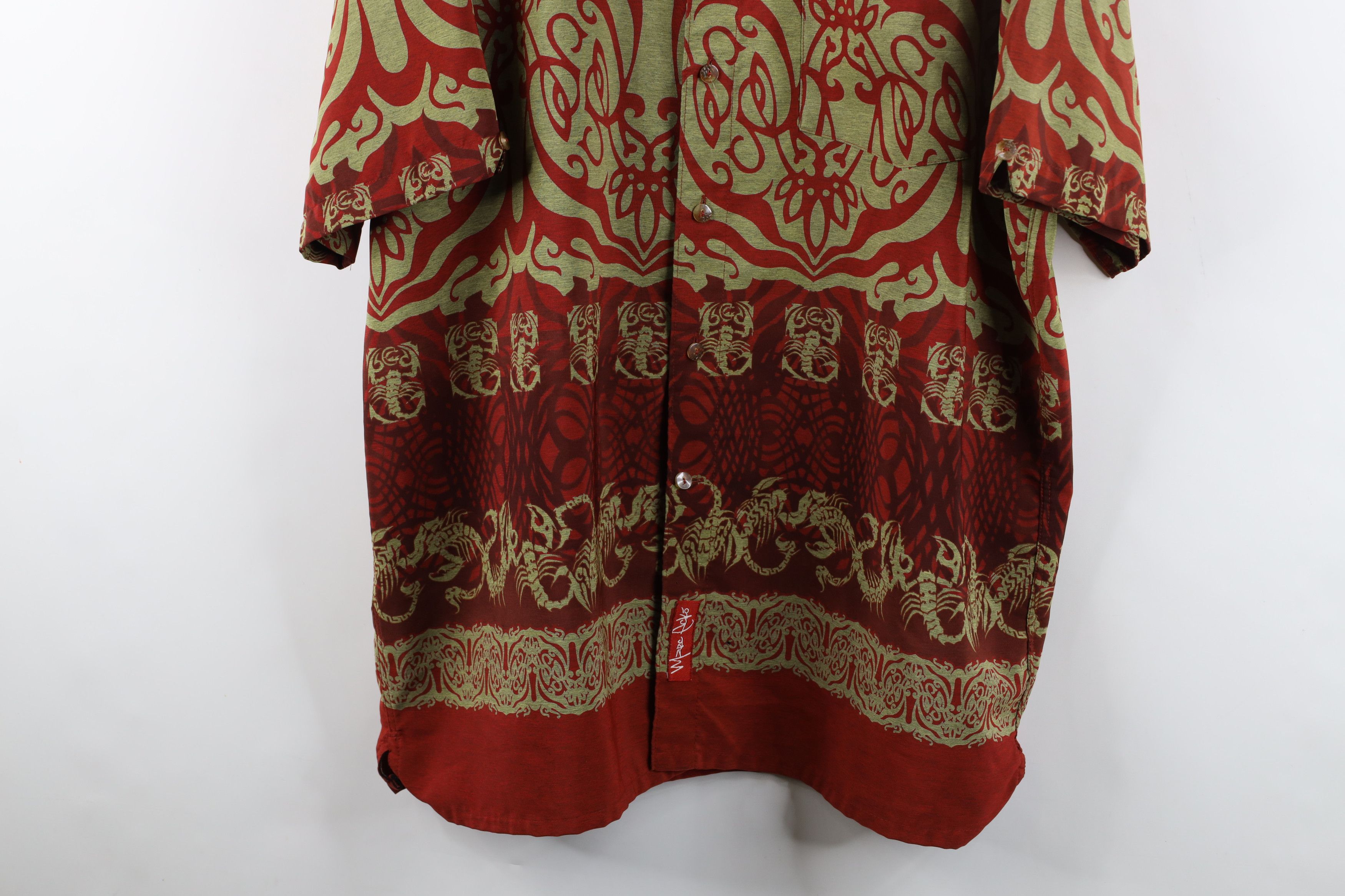 Marc Ecko Vintage 90s Y2K Ecko Scorpion Tribal Hawaiian Button Shirt Size US XL / EU 56 / 4 - 3 Thumbnail