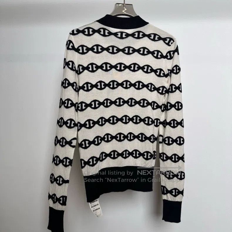 Hermes Hermes Black and White Pig Nose Cashmere Sweater Size XXS / US 00 / IT 34 - 2 Thumbnail
