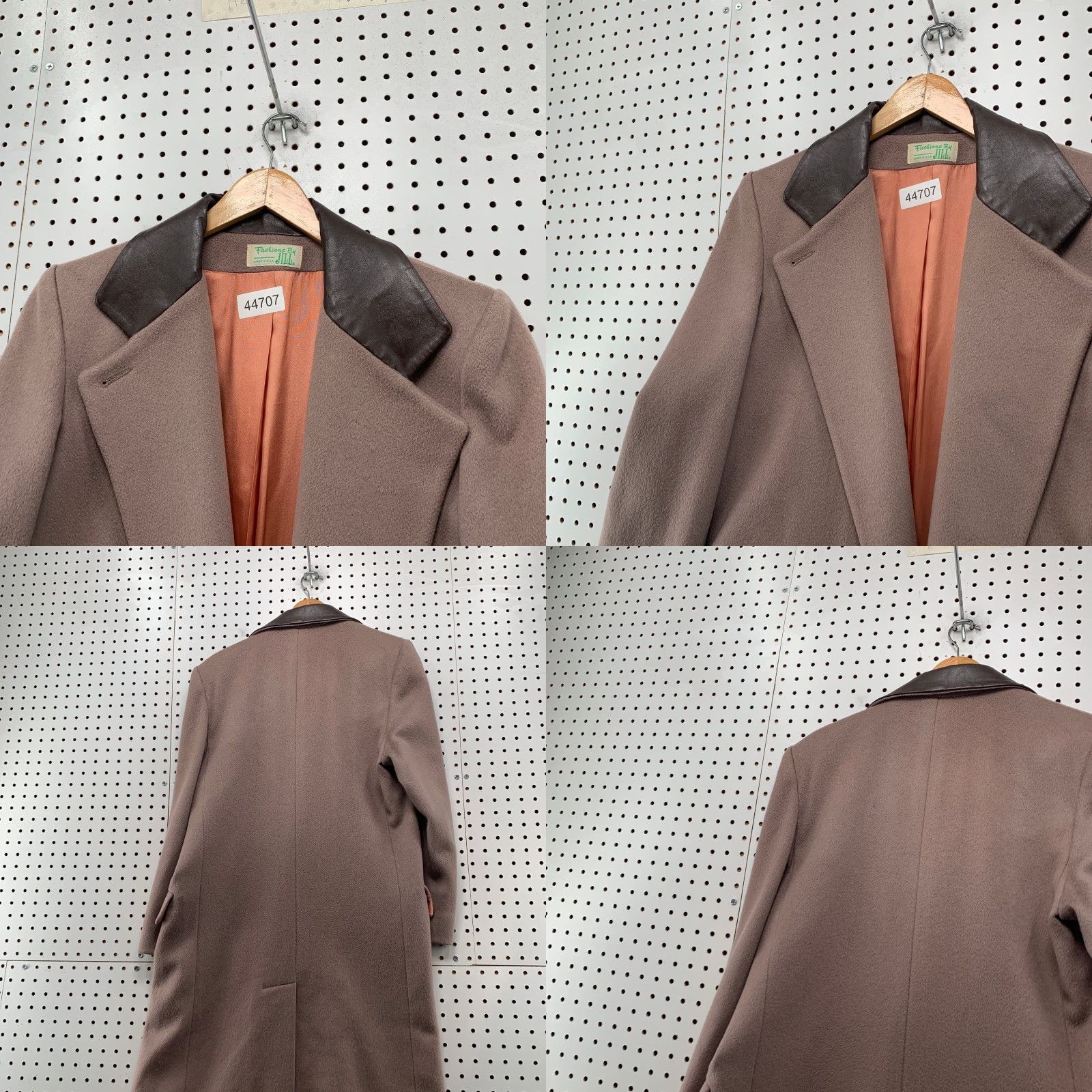 Vintage VINTAGE Fashion Of Jill Wool Coat Womens L Pink Leather Trim Overcoat Size L / US 10 / IT 46 - 10 Thumbnail