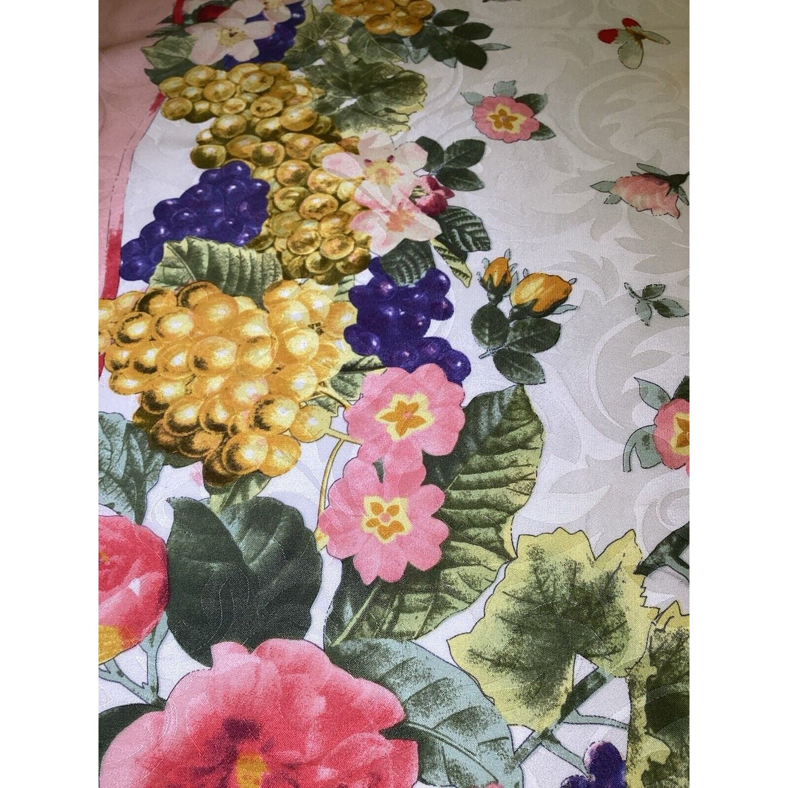 Designer FREY COMO White Pink Floral Print Scarf Silk Italy 35"-34" E Size ONE SIZE - 6 Thumbnail