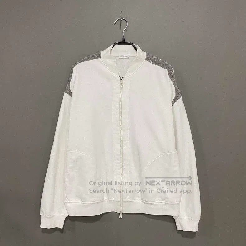 Brunello Cucinelli Brunello Cucinelli Shoulder Beaded Zipper Jacket Size M / US 6-8 / IT 42-44 - 1 Thumbnail