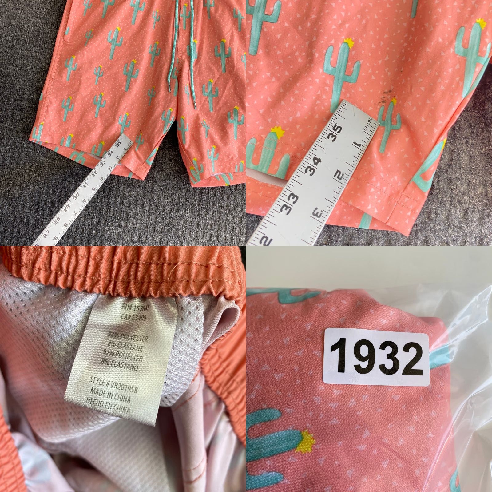 Vintage Valor Collective Board Shorts Men M Pink Cactus All Over Print Beach Beachwear 8in Inseam Casual Travel 90s? Size US 31 - 8 Thumbnail
