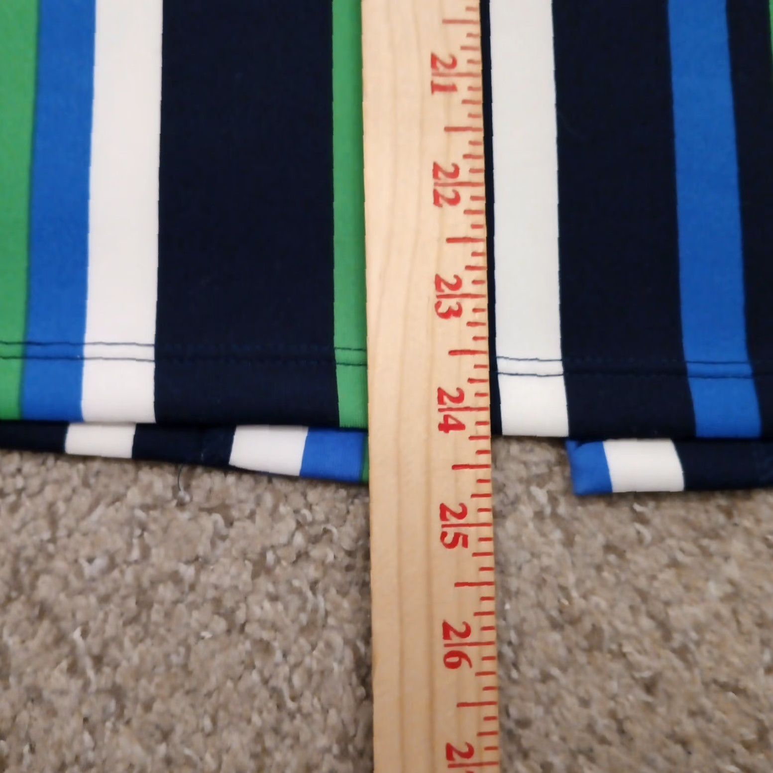 Vintage NYCC Skirt Small Blue Green Striped Knee Length Pencil Pull On Slit Size 28" / US 6 / IT 42 - 5 Thumbnail