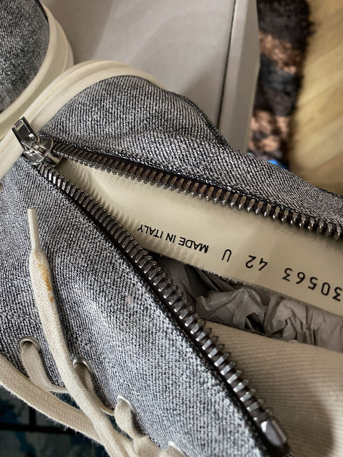 Rick Owens Drkshdw RAMONES NEW SELF EDGE FOIL 13OZ DENIM Size US 9 / EU 42 - 8 Thumbnail