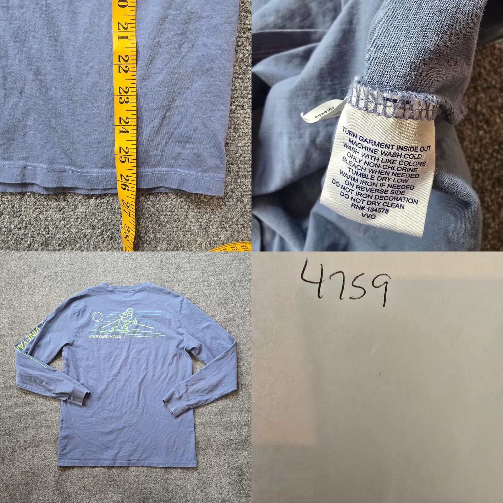 Vineyard Vines VINEYARD VINES Shirt Men Small Blue Skiing Winter Snow Crew Neck Long Sleeve Ski Theme Mens Size US S / EU 44-46 / 1 - 8 Thumbnail