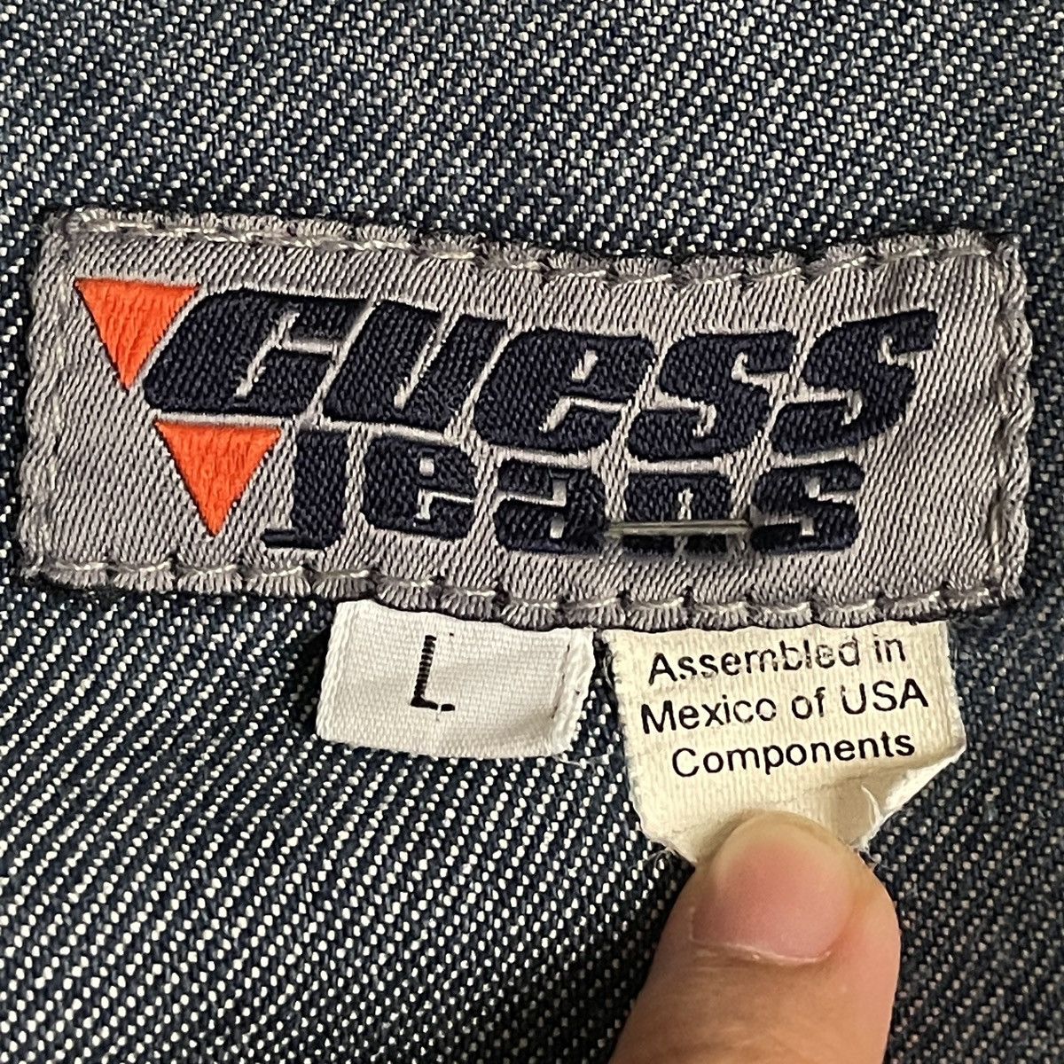 Guess × Vintage Vintage Brand Guess Made In Usa Waxed Denim Jacket 1990s Size US L / EU 52-54 / 3 - 9 Thumbnail