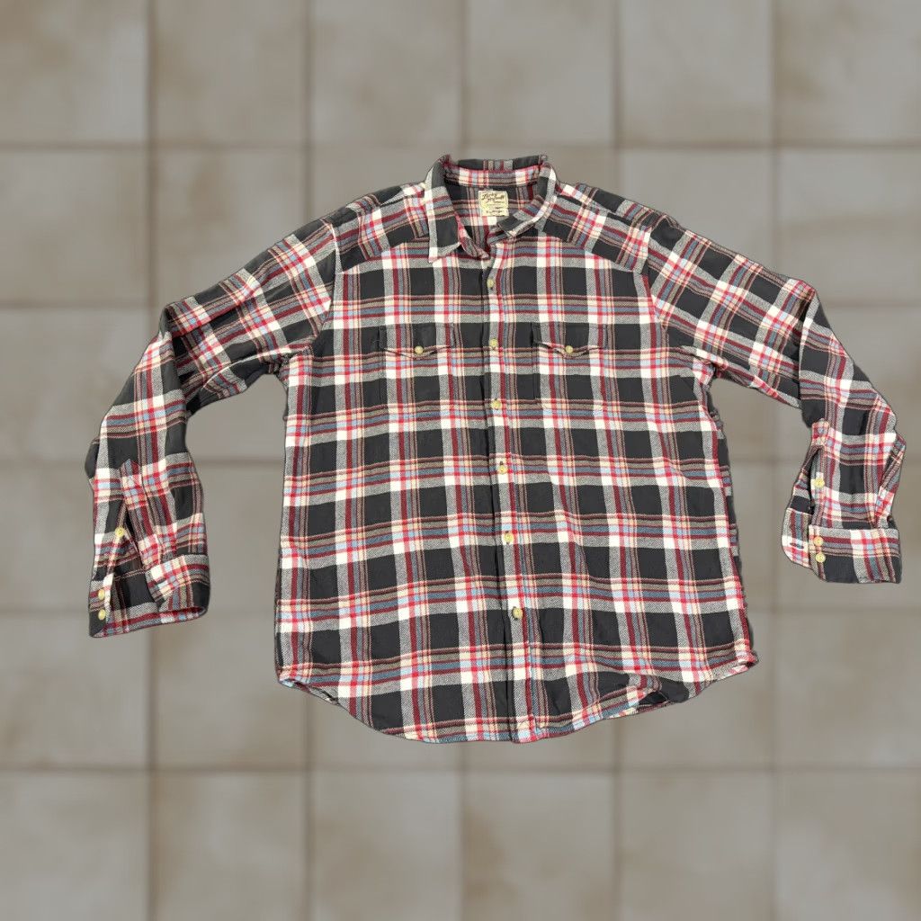 Lucky Brand Lucky Brand Button-Up Shirt Mens XL Black Red Plaid Long Sleeve Western Flannel Size US XL / EU 56 / 4 - 1 Thumbnail