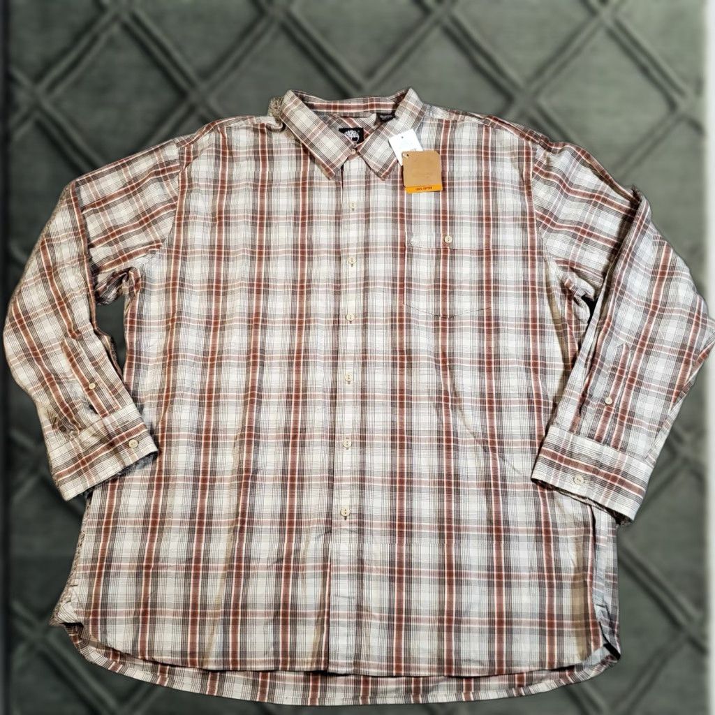 Timberland VINTAGE Timberland Button-Up Shirt Mens Long Sleeve Bombay Orange NWT Plaid XL /TG Size US XL / EU 56 / 4 - 1 Thumbnail