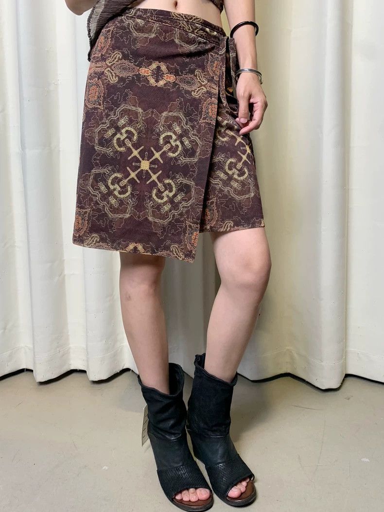 Issey Miyake Issey Miyake size:1 Brown psychedelic light and shadow tul Size 22" - 5 Thumbnail