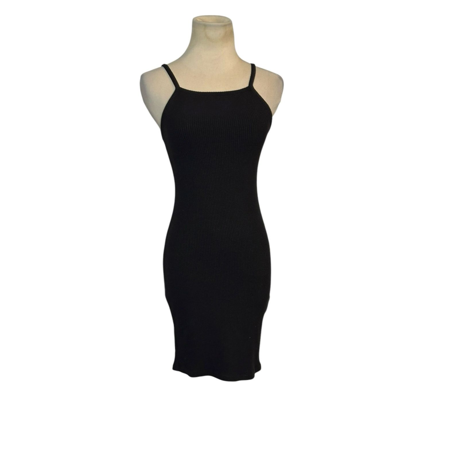 Bershka Bershka black ribbed tank mini dress size XS Size XS / US 0-2 / IT 36-38 - 1 Thumbnail