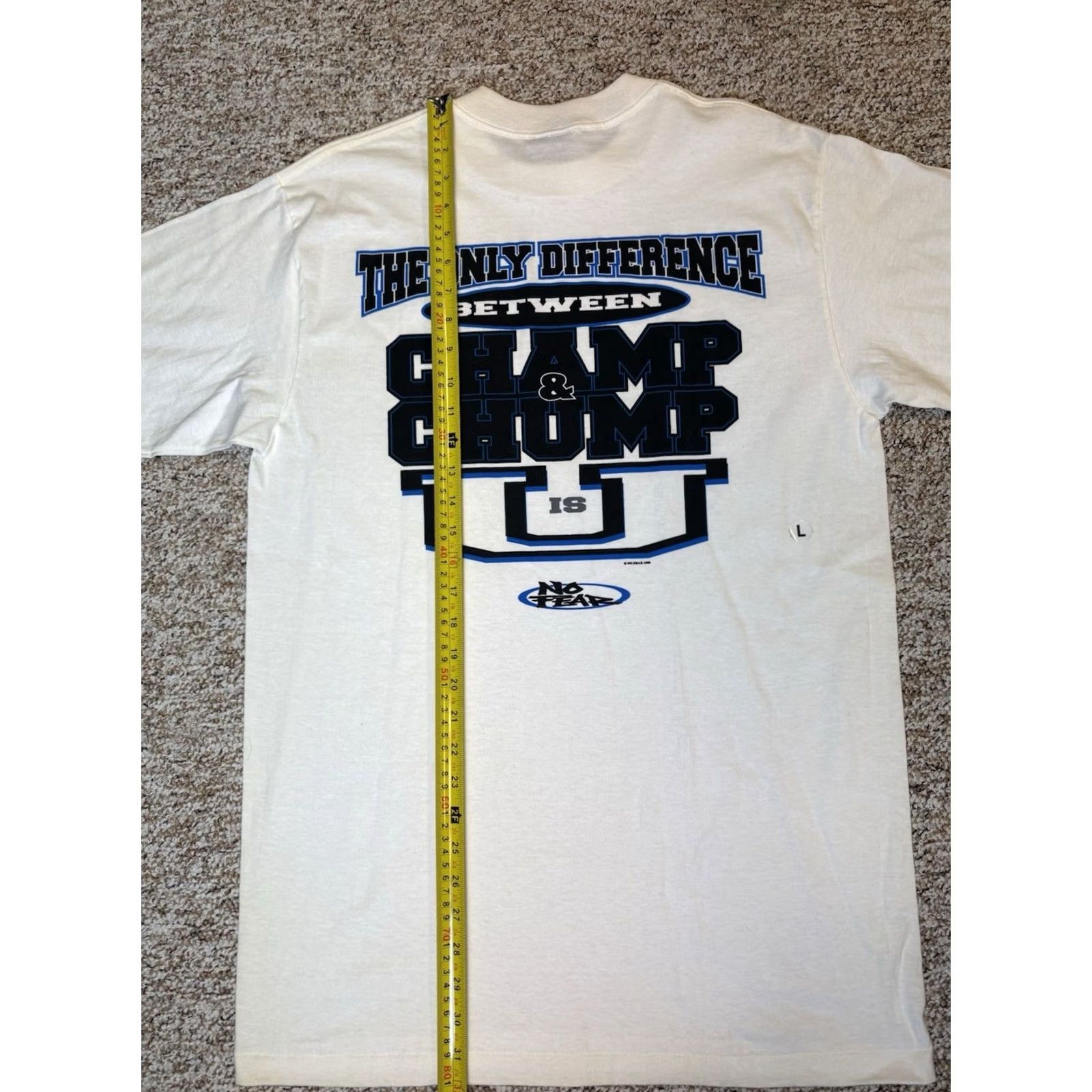 No Fear VINTAGE No Fear Champ & Chump Shirt Mens T-Shirt White 90s large NWT with tags, short sleeve Size US L / EU 52-54 / 3 - 7 Thumbnail
