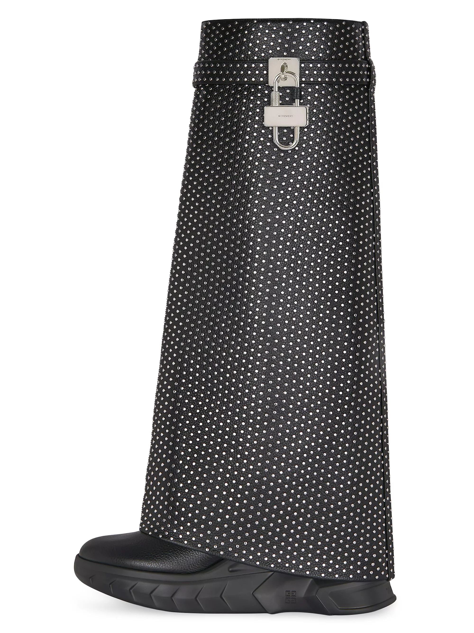 Givenchy o1srvl11e0325 Shark Lock Biker Low Heel Boots With Studs Size US 11 / IT 41 - 3 Thumbnail