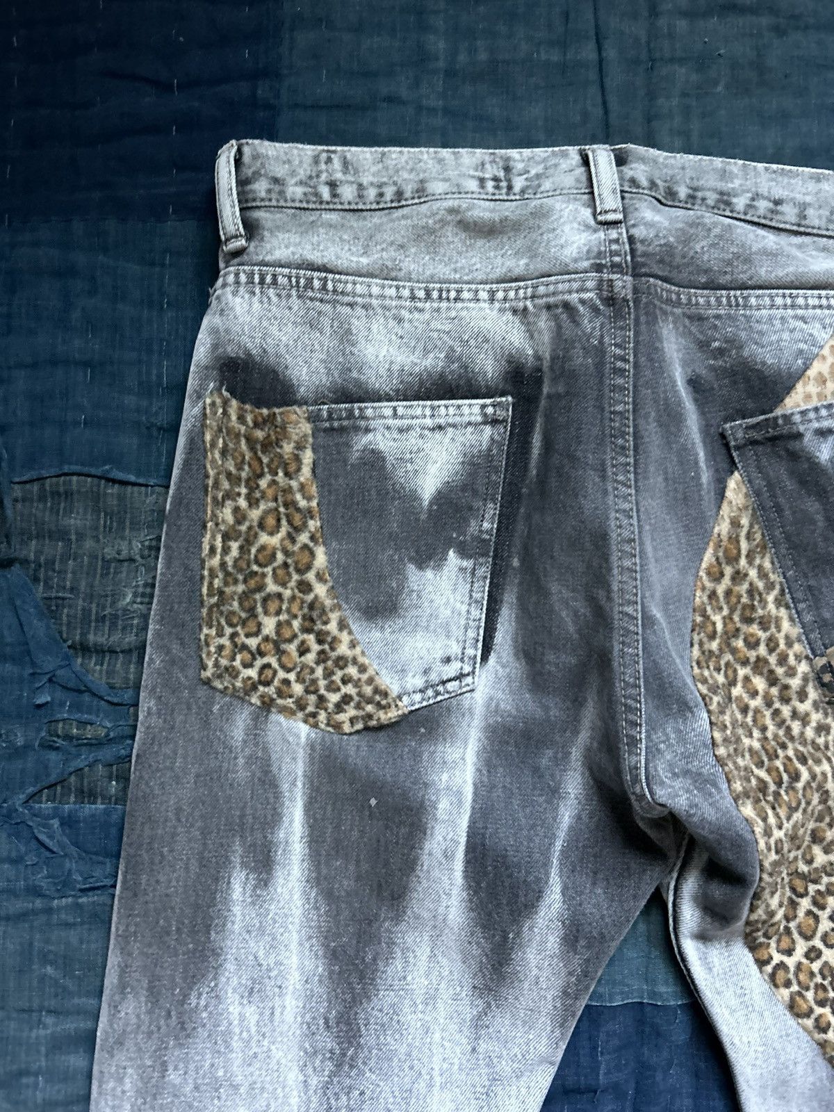 Kapital × Kapital Kountry kapital leopard patchwork black denim Size US 31 - 9 Thumbnail