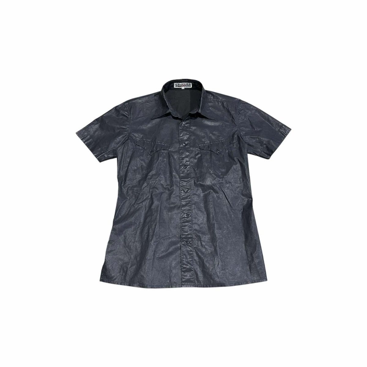 Gaultier Homme Objet × Jean Paul Gaultier 🔥Rare Vintage Jean Paul Gautier Objet Shirt Leather Coating Size US M / EU 48-50 / 2 - 2 Thumbnail