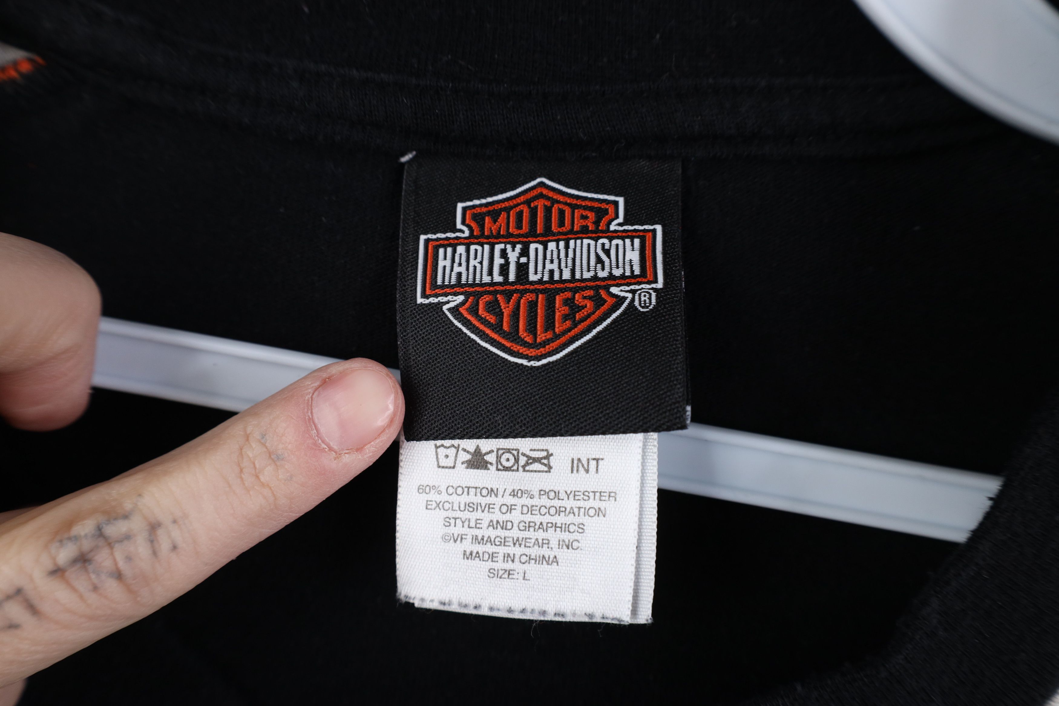 Harley Davidson Vintage Harley Davidson Fire Flames Ribbed Henley T-Shirt Size US L / EU 52-54 / 3 - 10 Thumbnail