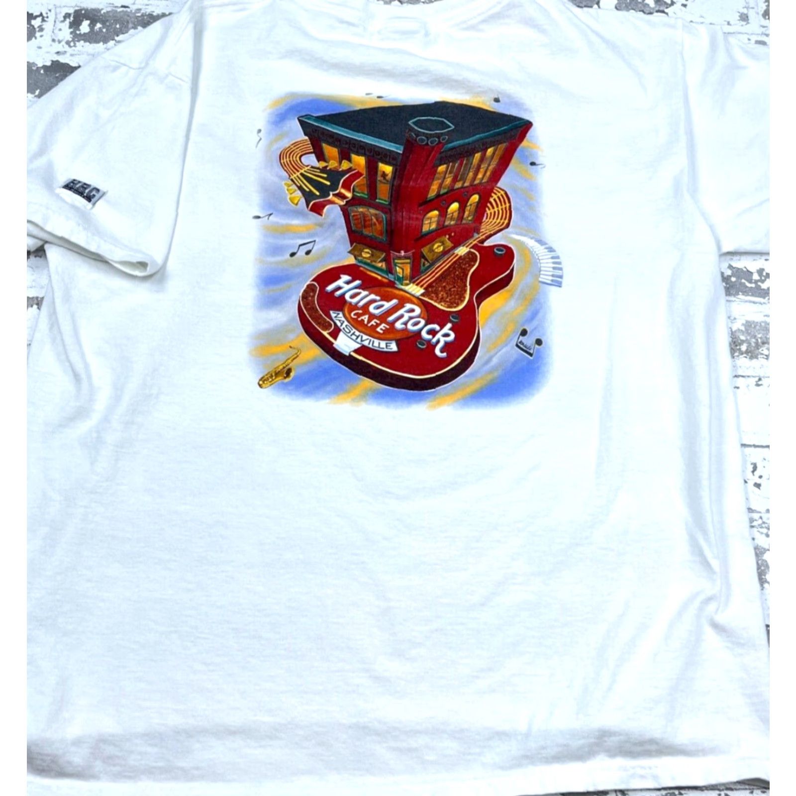 Hard Rock Cafe VINTAGE Hard Rock Cafe Shirt Men L White Graphic Print 90s Retro Logo T-Shirt Size US L / EU 52-54 / 3 - 2 Thumbnail