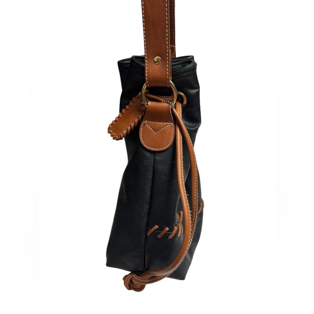 Designer Faux Leather Drawstring Crossbody Bag Size ONE SIZE - 3 Thumbnail
