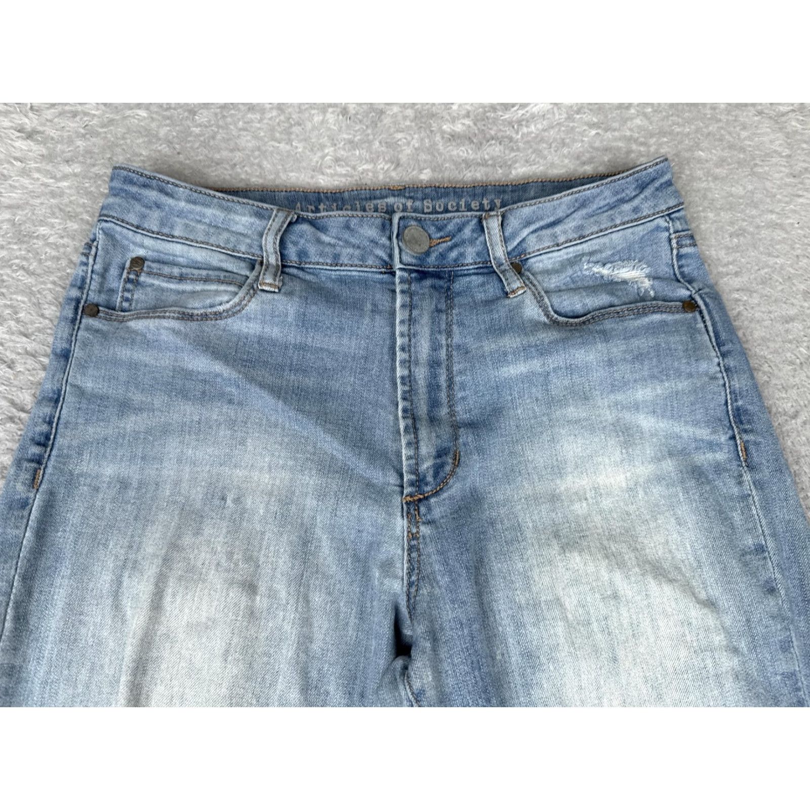 Vintage VINTAGE Articles Of Society Jeans Womens 26 Distressed Mid Rise Light Wash City Slim Size 26" / US 2 / IT 38 - 4 Thumbnail