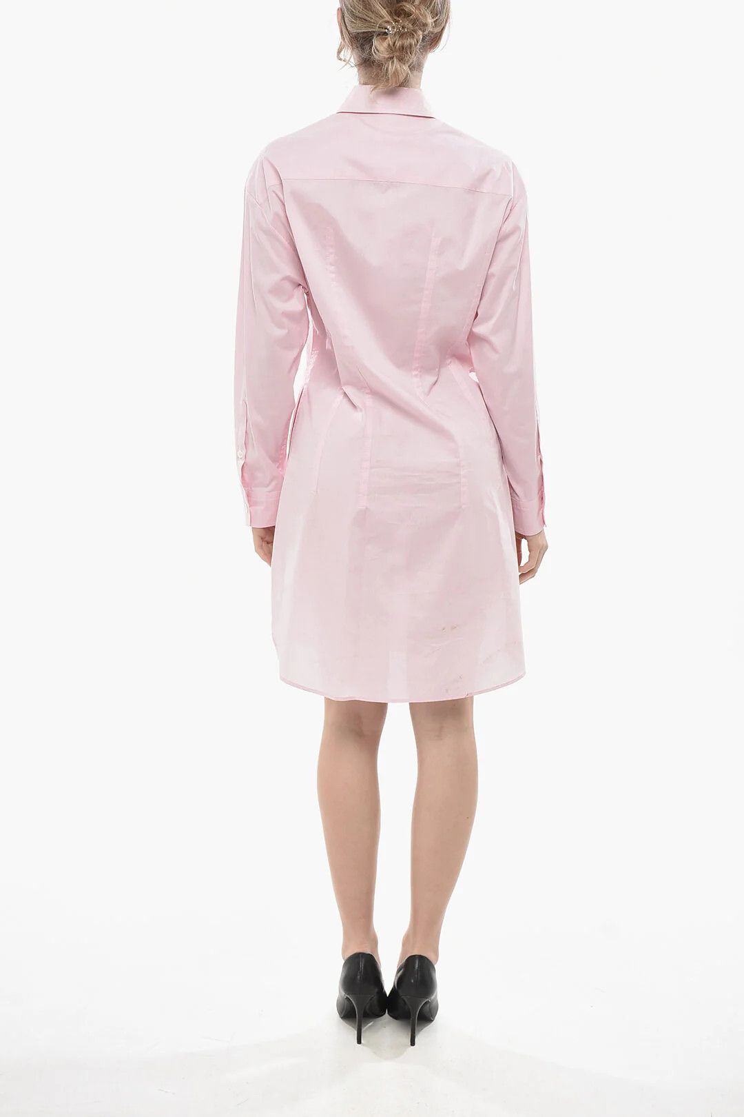 Marni og1mm0326 Slim-Fit Poplin Shirt Dress in Pink Size XS / US 0-2 / IT 36-38 - 2 Thumbnail