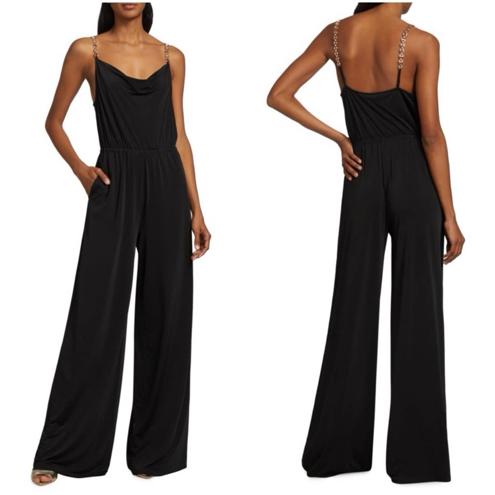 image of Jason Wu Chain Link Strap Jumpsuit In Black, Nwt, Women's (Size 26)