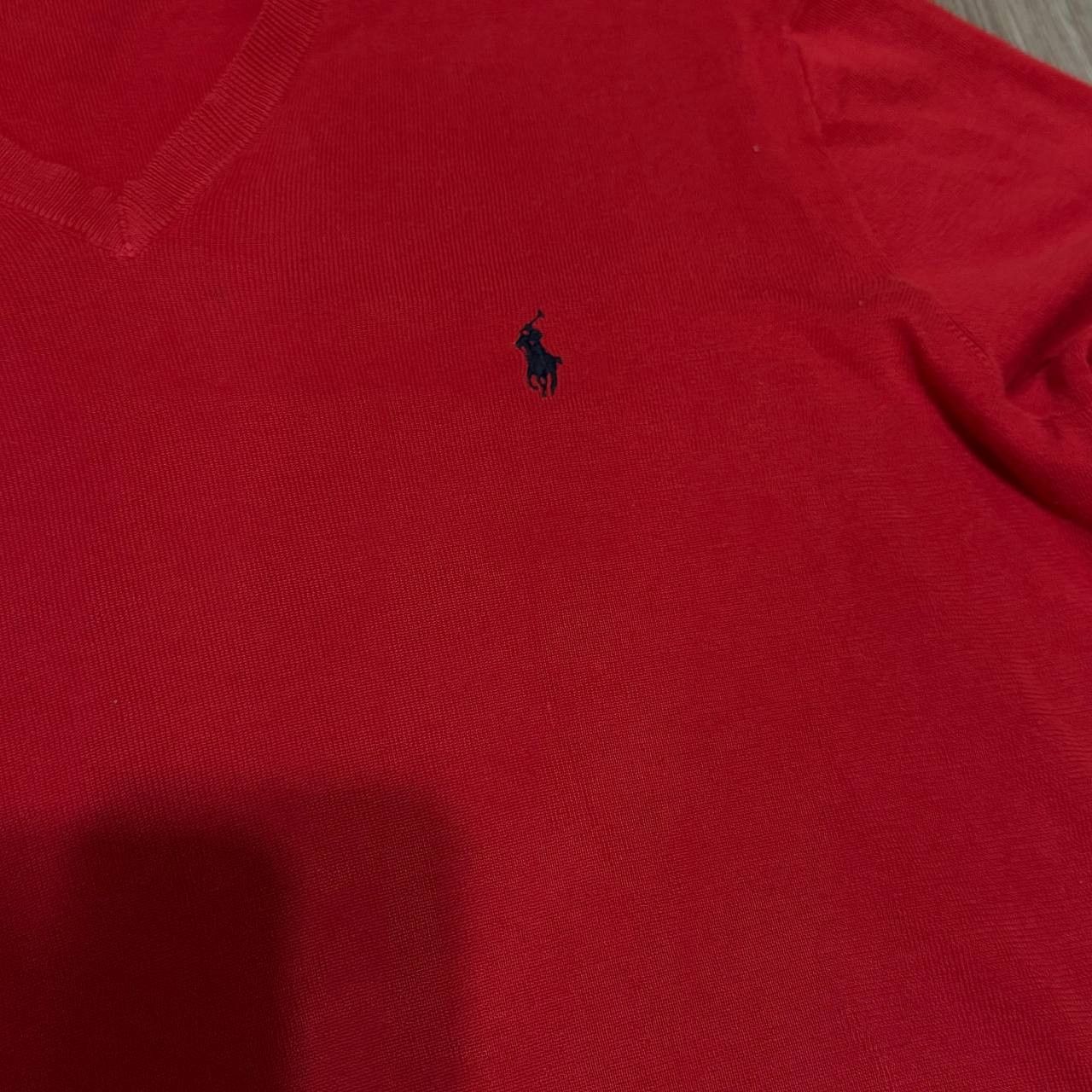 Polo Ralph Lauren polo ralph lauren v neck sweater mens XL Red Size US XL / EU 56 / 4 - 2 Thumbnail