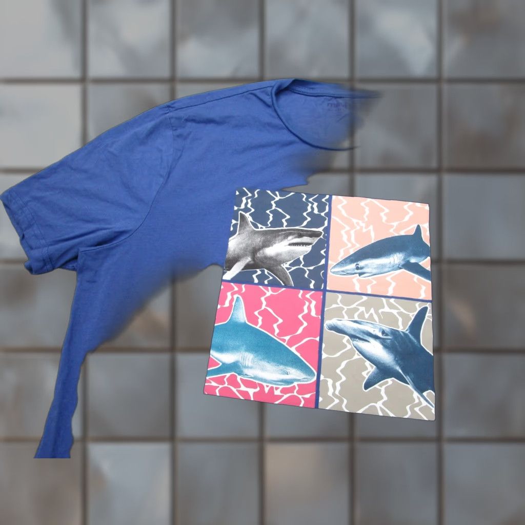 Mavi Mavi Blue Sharks T-Shirt Mens 2XL Short Sleeve Regular Fit Cotton Size US XXL / EU 58 / 5 - 1 Thumbnail