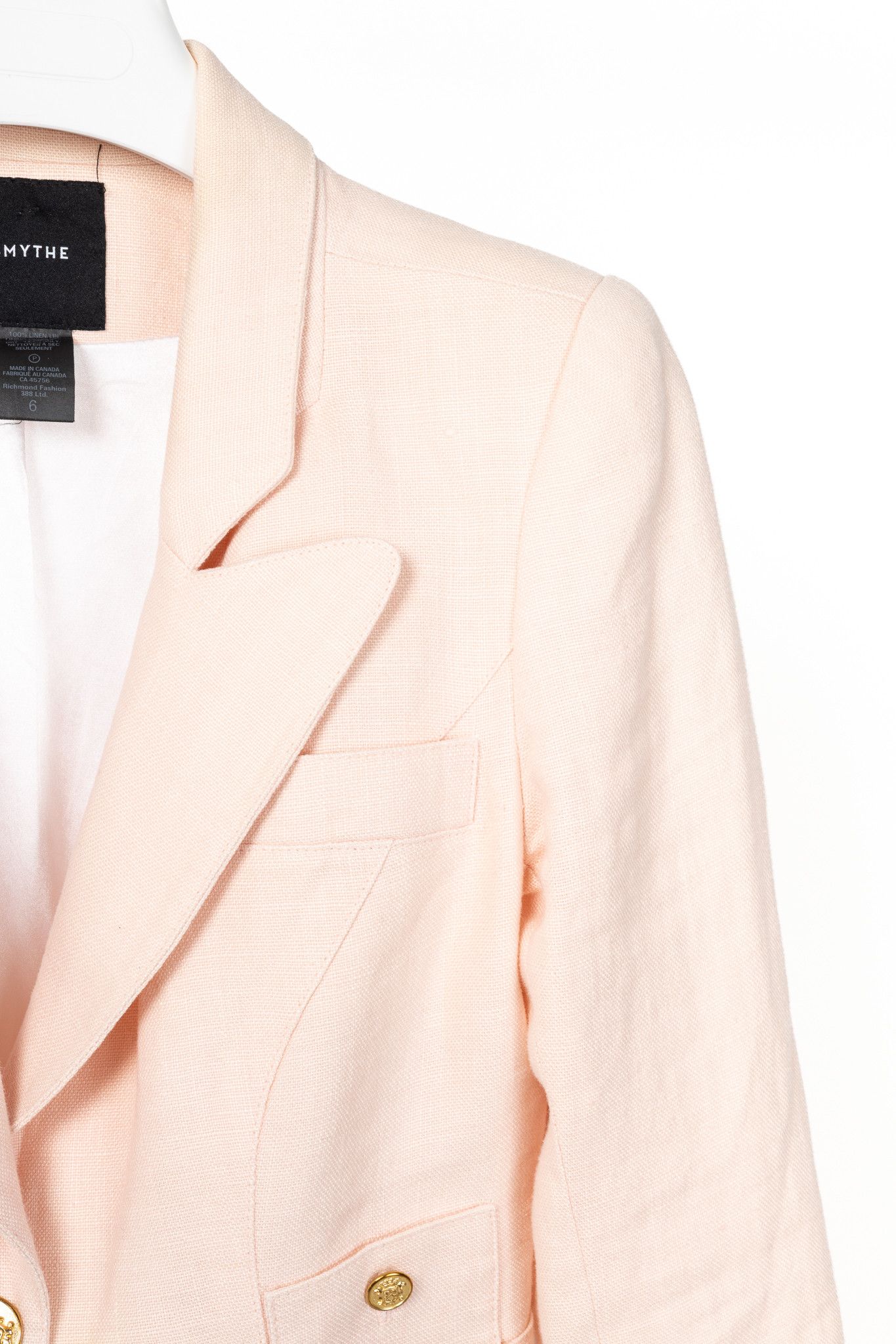 SMYTHE Smythe Classic Duchess Linen Single-Breasted Blazer Size M / US 6-8 / IT 42-44 - 5 Thumbnail