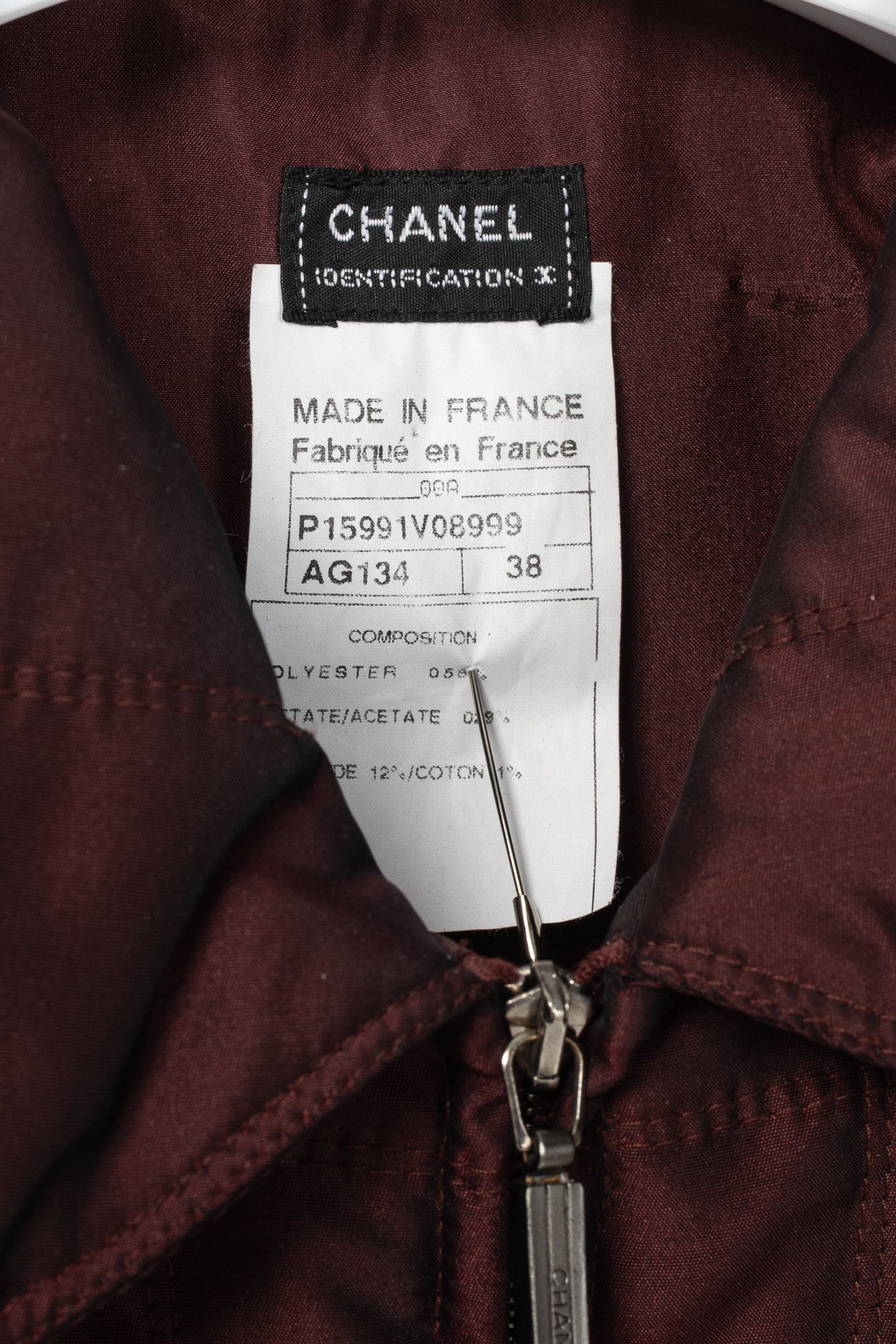 Chanel Chanel Identification 00A Burgundy Quilted Taffeta Jacket Size M / US 6-8 / IT 42-44 - 4 Thumbnail