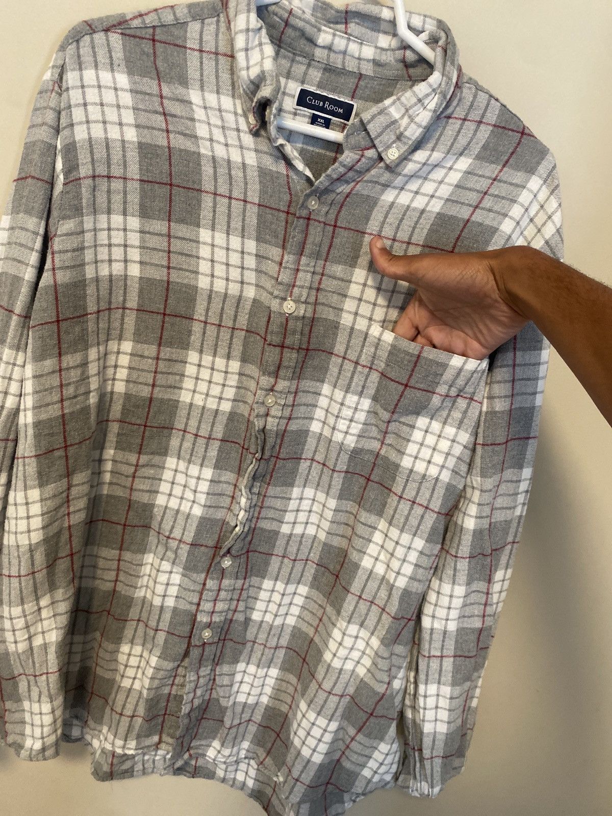 Club Room Club Room Gray Plaid Flannel Size US XXL / EU 58 / 5 - 2 Thumbnail