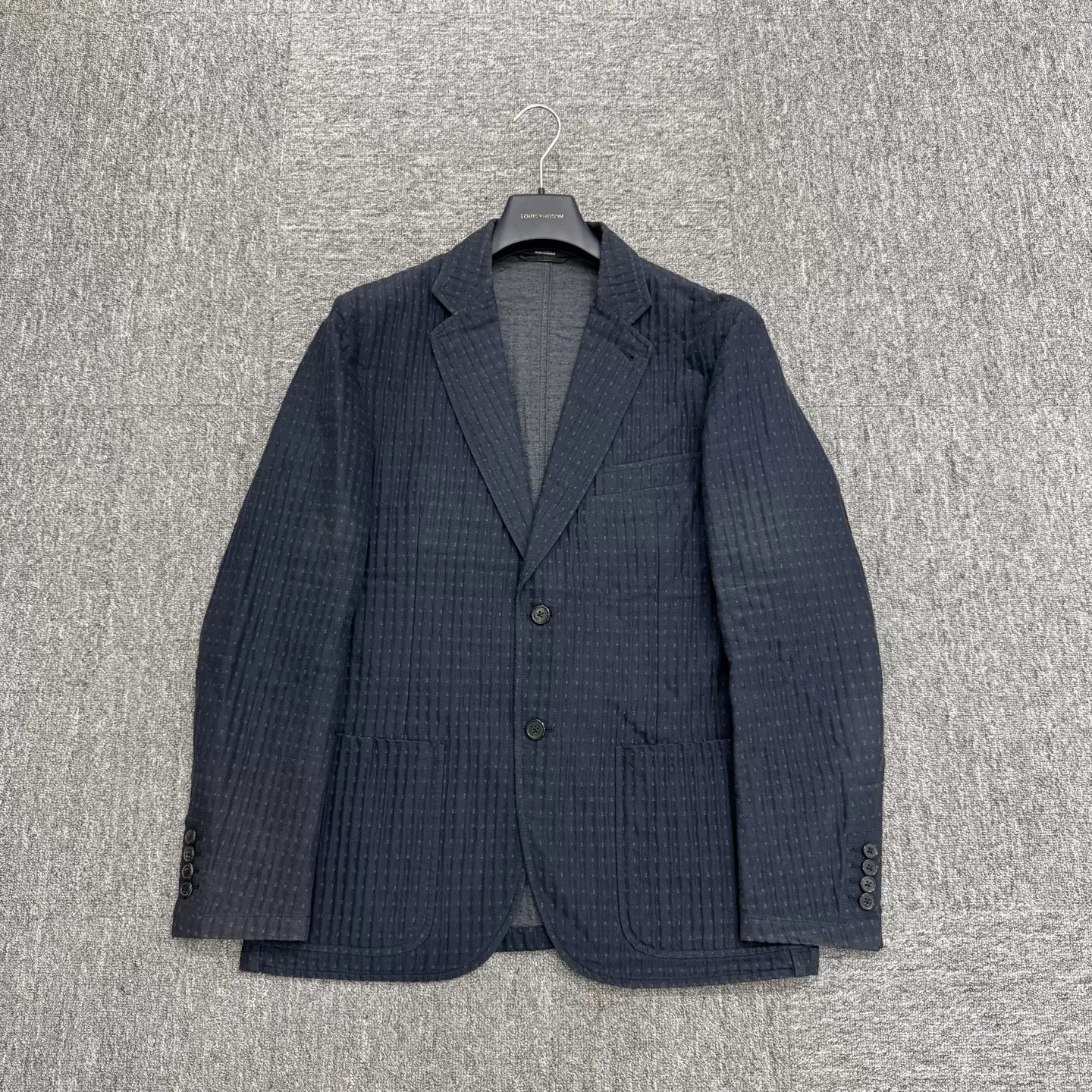 Hermes Hermes Embossed Stripe Wool Blazer Size US M / EU 48-50 / 2 - 1 Thumbnail
